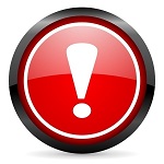 Wykrzyknik na czerwonym tle Wykrzyknik na czerwonym tle